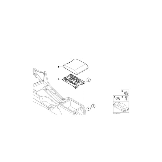 Genuine BMW 51167140689 E39 Center Arm Rest, Imitation Leather MARINEBLAU (Inc. 520d, 525d & 540i) | ML Performance US Car Parts