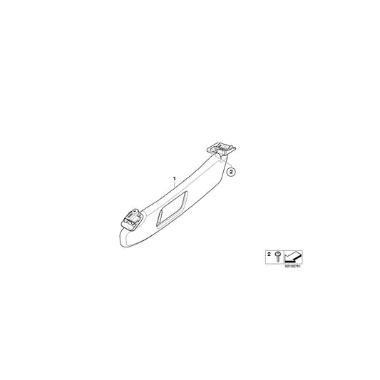 Genuine BMW 51167016665 E85 Left Sun Visor SCHWARZ (Inc. Z4 3.0si, Z4 2.5i & Z4 3.0i) | ML Performance US Car Parts