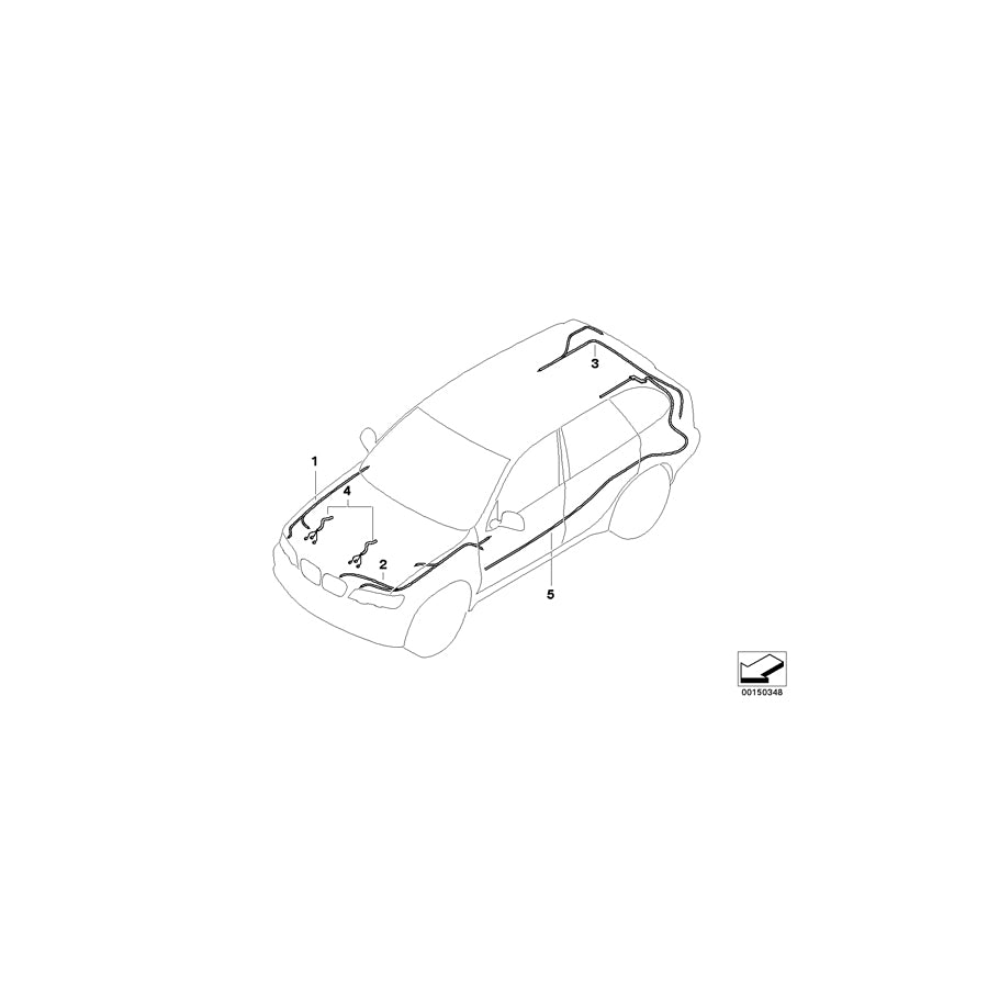Genuine BMW 61116914849 E53 Repair Wiring Set F Trunk (Inc. X5 4.6is, X5 3.0d & X5 4.4i) | ML Performance US Car Parts