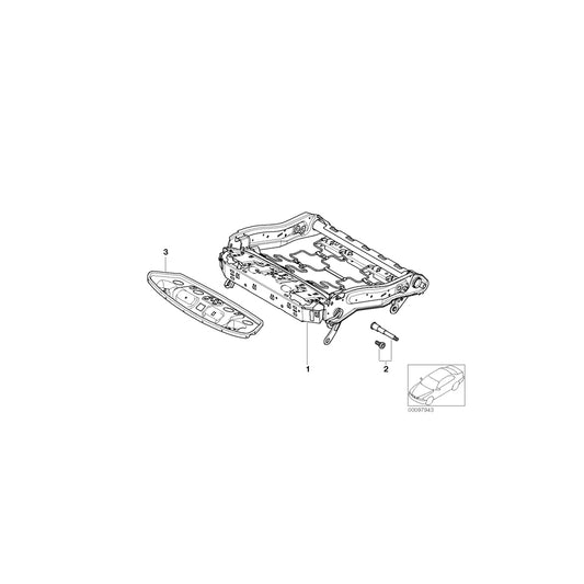 Genuine BMW 52107068036 E66 E67 E65 Seat Frame, Right (Inc. 730d, 750Li & 730i) | ML Performance US Car Parts