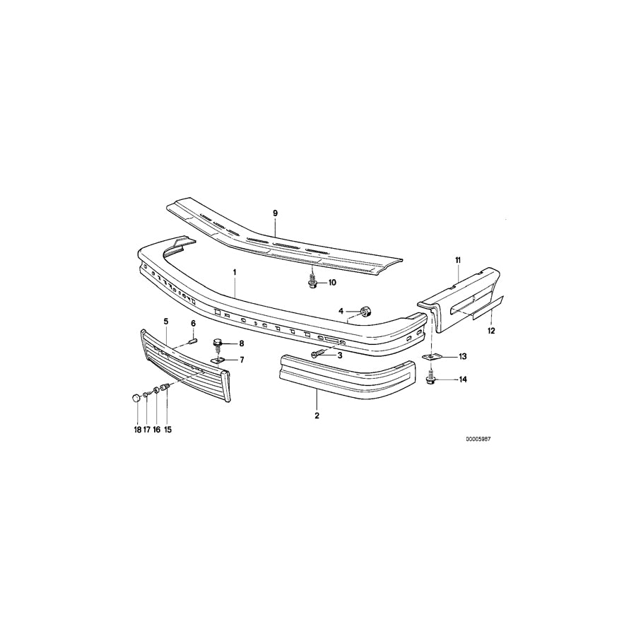 Genuine BMW 51111967618 E24 Rubber Strip, Bumper Front Right (Inc. 635CSi & M635CSi) | ML Performance US Car Parts