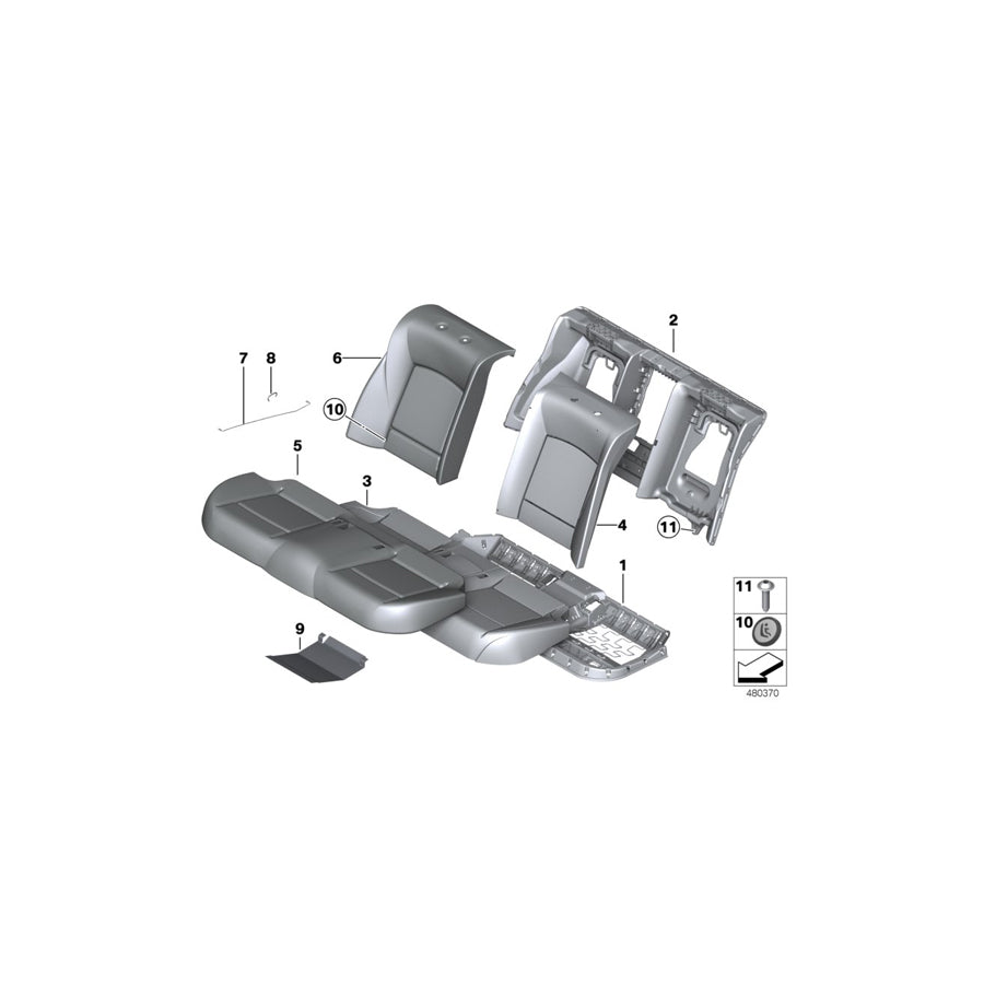 Genuine BMW 52207344844 F02 F01 F03 Cover, Basic, Seat, Perforated Leather NADF VEN.BEIGE (Inc. Hybrid 7, 750LiX & ALPINA B7) | ML Performance US Car Parts