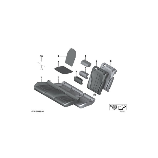 Genuine BMW 52207480301 F16 Leather Cover, Rear Seat SCHWARZ (Inc. X6) | ML Performance US Car Parts