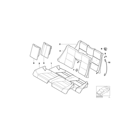 Genuine BMW 52208255021 E46 Seat Upholstery (Inc. 330Ci, 323Ci & 320Cd) | ML Performance US Car Parts