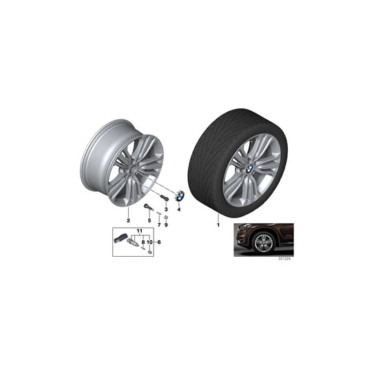 Genuine BMW 36116876768 F15 Disk Wheel, Light Alloy, In Orbitgrey 9JX19 ET48 (Inc. X5) | ML Performance US Car Parts