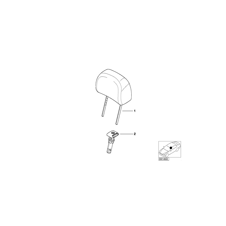 Genuine BMW 52107045630 E46 Head Rest Cloth GRAU (Inc. 325i, 328Ci & 330xd) | ML Performance US Car Parts