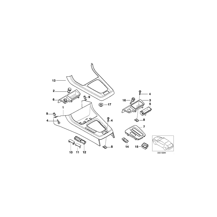 Genuine BMW 51162492154 E36 Ashtray CHROM (Inc. 316i 1.9, 316g & 323ti) | ML Performance US Car Parts