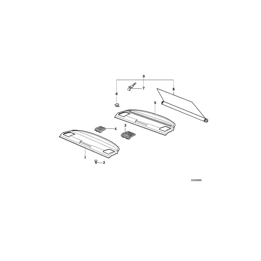 Genuine BMW 51468183443 E36 Rear Window Shelf ANTHRAZIT 93 (Inc. 318tds, 318i & 323i) | ML Performance US Car Parts