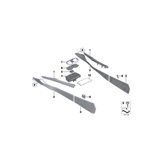 Genuine BMW 51169251211 F02 F01 F03 Chrome Frame For Cup Holder Left hand drive (Inc. 730d, 750LiX 4.0 & 740d) | ML Performance US Car Parts
