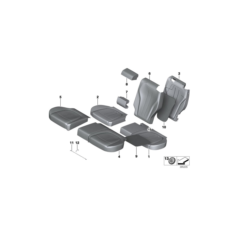 Genuine BMW 52207353448 F15 Cover For Comfort Backrest,Leather Right NAEX ELF.WEISS (Inc. X5 30dX, X5 50iX & X5 40dX) | ML Performance US Car Parts