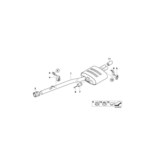 Genuine BMW 18307802842 E61 E60 Rear Muffler (Inc. 530d, 525xd & 525d) | ML Performance US Car Parts