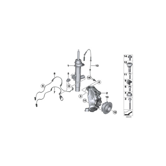 Genuine BMW 37106850256 F23 Front Right Spring Strut (Inc. 230iX & 228iX) | ML Performance US Car Parts