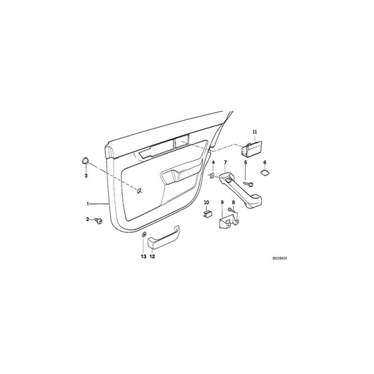 Genuine BMW 51428203127 E34 Door Lining Leather Rear Left 0203 SCHWARZ (Inc. 525tds, 540i & 518g) | ML Performance US Car Parts