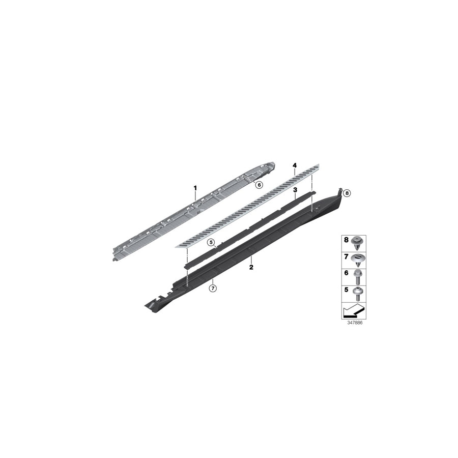 Genuine BMW 51777294383 F15 Support, Rocker Panel, Lft Running Board (Inc. X5) | ML Performance US Car Parts
