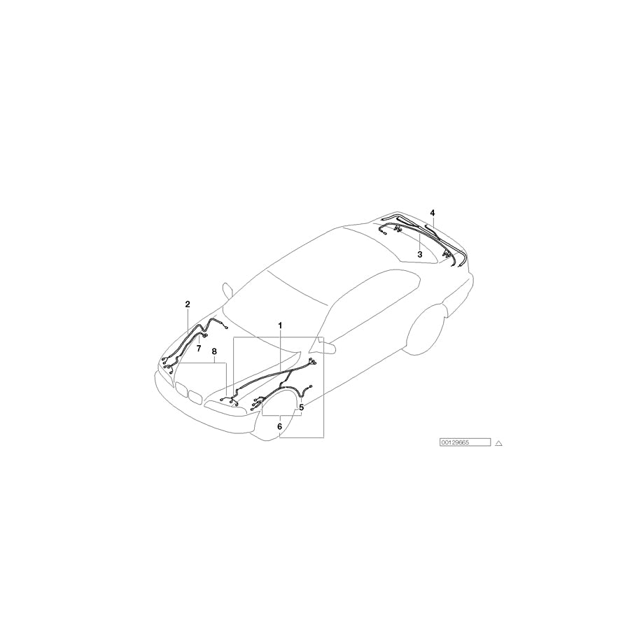 Genuine BMW 61116907263 E39 Repair Wiring Set F Trunk (Inc. 530d, 520d & 525d) | ML Performance US Car Parts