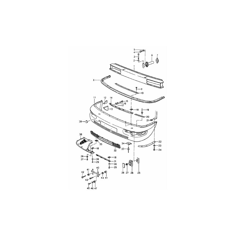 Genuine Porsche Reinforcement Bar, Front Porsche 964 199094 ML