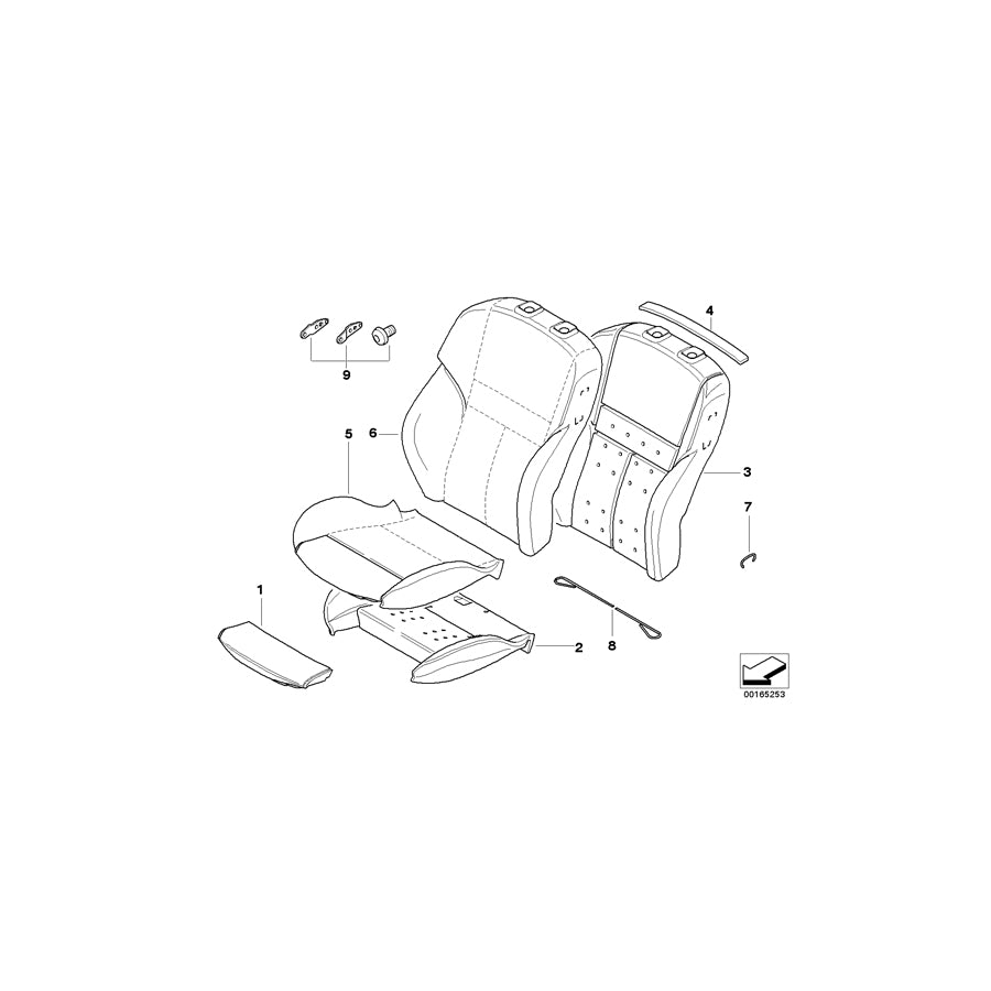 Genuine BMW 52107918690 E63 Cover, Sports Seat, Backrest Leather PORTLAND NATUR (Inc.  & M6) | ML Performance US Car Parts