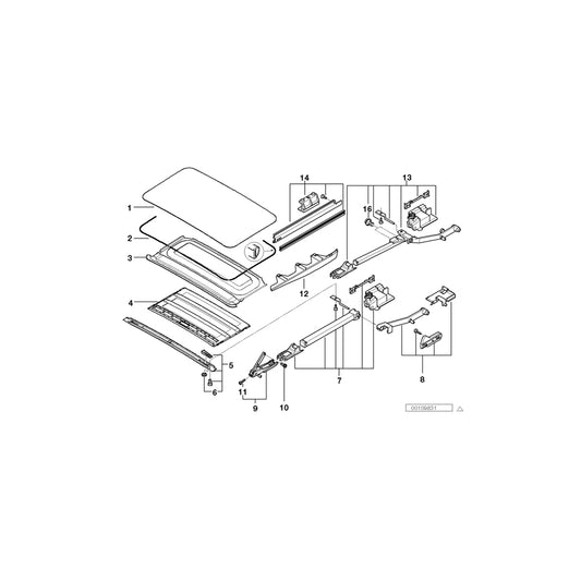 Genuine BMW 54128203816 E39 Ceiling Frame Covered Velours HELLGRAU (Inc. 525i, 520i & 535i) | ML Performance US Car Parts