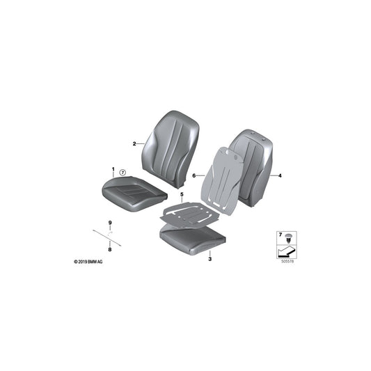 Genuine BMW 52107412705 G11 G30 G32 Cover, Basic Backrest, Leather, Left LCSW SCHWARZ (Inc. 520d, 750LiX & 740LeX) | ML Performance US Car Parts