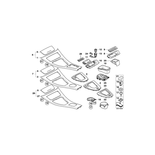 Genuine BMW 51166970136 E90 E91 Cover Center Console TITAN 90 (Inc. 325d, 318i & 320d) | ML Performance US Car Parts