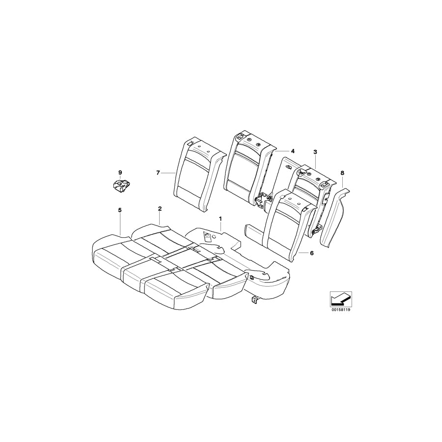 Genuine BMW 52207225103 E70 Backrest, Leather, Right SCHWARZ (Inc. X5 3.5d, X5 4.8i & X5 3.0sd) | ML Performance US Car Parts