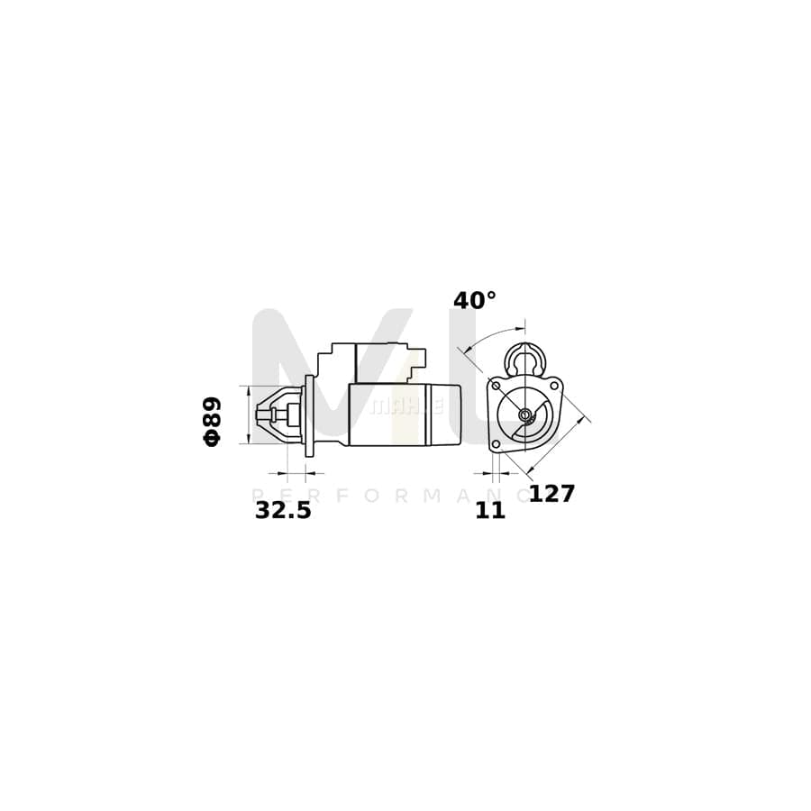 MAHLE ORIGINAL MS 252 Starter motor 12V 2,0kW, Teeth Quant.: 9 | ML Performance Car Parts