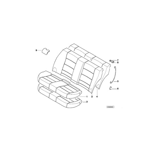 Genuine BMW 52207045659 E46 Cover Backrest Cloth ANTHRAZIT (Inc. 325i, 330d & 325xi) | ML Performance US Car Parts