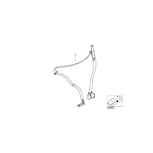 Genuine BMW 72117037822 E66 E67 E65 Rght Frnt Upper Belt With Force Limiter NATURBRAUN (Inc. 730Ld, 730i & 740Li) | ML Performance US Car Parts