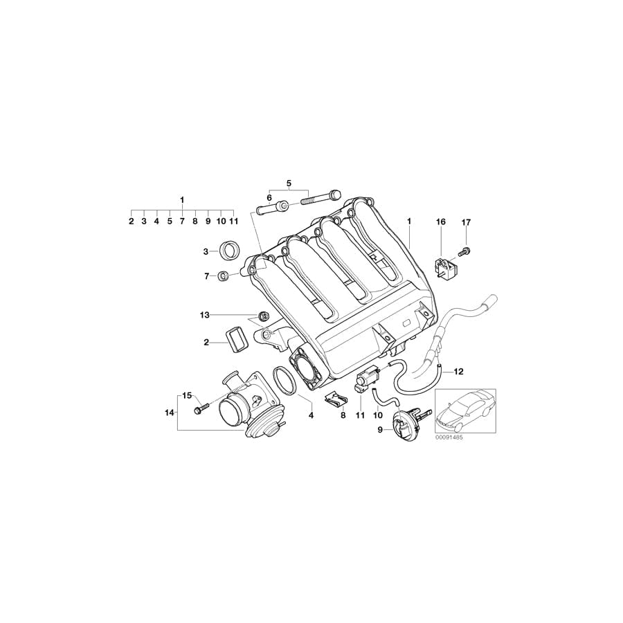 Genuine BMW 11617800579 E83 E90 E91 Intake Manifold With Flap Control (Inc. 320d & X3 2.0d) | ML Performance UK Car Parts