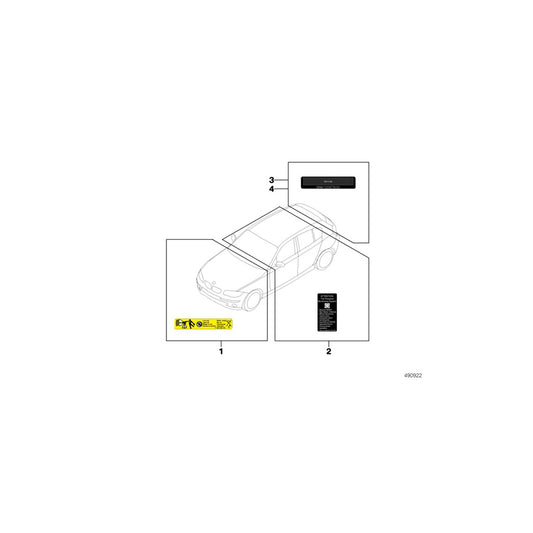 Genuine BMW 71221438498 E83 E53 E86 Label Ices (Inc. X3 3.0i, Z4 M3.2 & X5 4.4i) | ML Performance US Car Parts