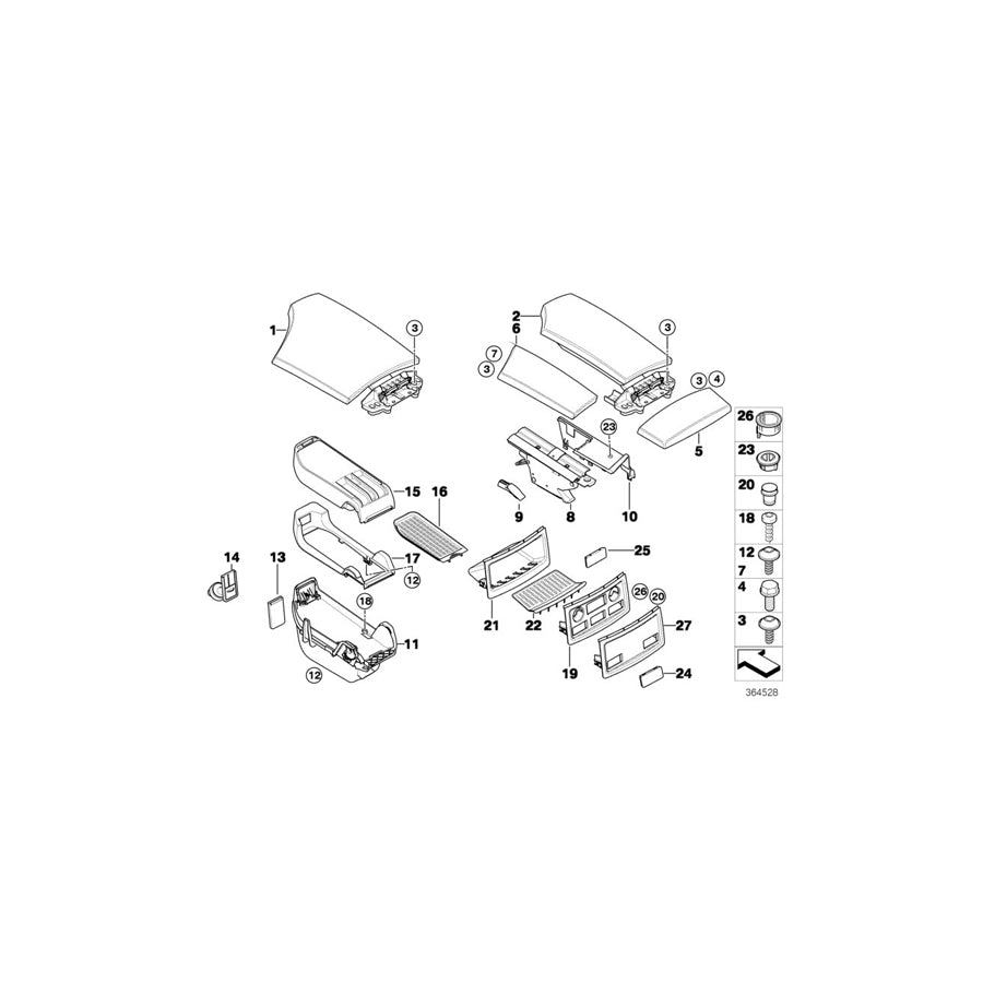 Genuine BMW 51166985237 E60 E61 Center Arm Rest BEIGE (Inc. M5, 550i & 540i) | ML Performance US Car Parts