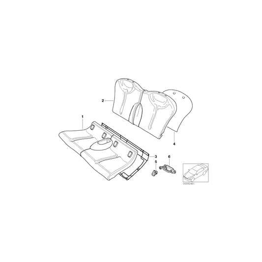 Genuine BMW 52207051311 R50 Cover Backrest Cloth Left S7PN,S7PV BLACK (Inc. One 1.6i, One 1.4i & One D) | ML Performance US Car Parts