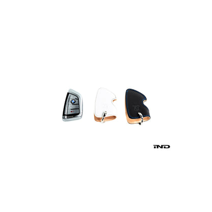 3D Design 7105-0131 Universal Black Leather Key Case (w/ Blue Stitching) - Type C