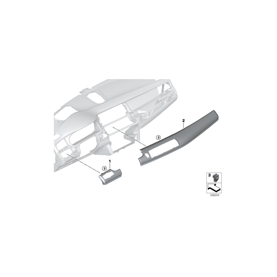 Genuine BMW 51459292253 F07 Trim Molding, I-Panel, Wood, Ash, Driver BRAUN (Inc. 550iX, 550iX 4.4 & 550i) | ML Performance US Car Parts