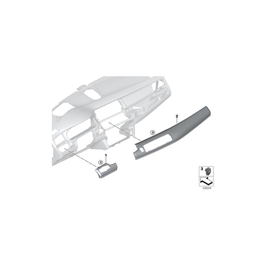 Genuine BMW 51459292253 F07 Trim Molding, I-Panel, Wood, Ash, Driver BRAUN (Inc. 550iX, 550iX 4.4 & 550i) | ML Performance US Car Parts