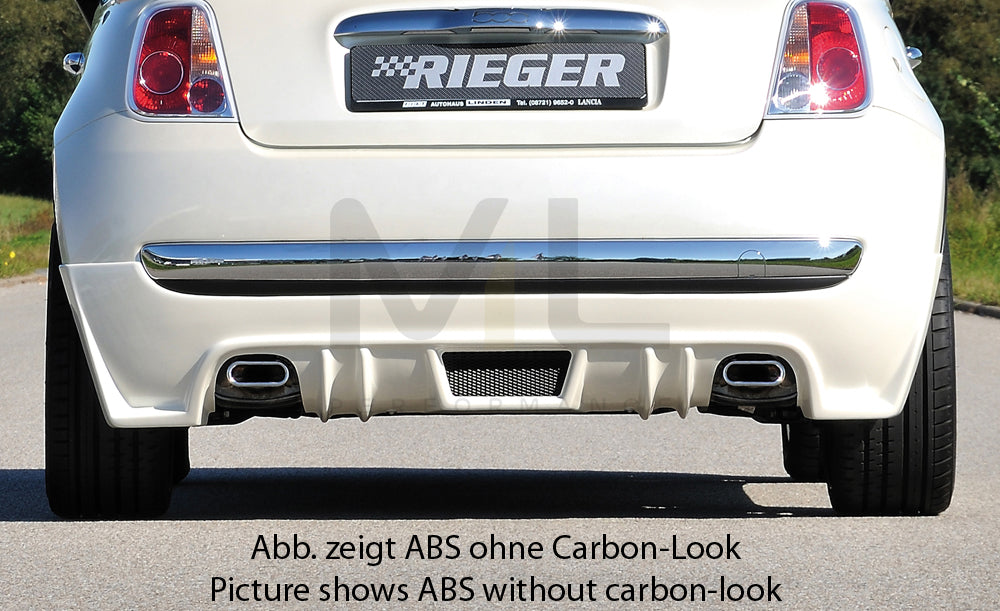 Rieger 00099163 Fiat 500 (312) Rear Diffuser - Carbon-Look – ML Performance