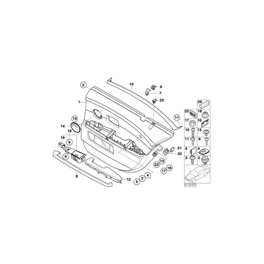 Genuine BMW 51429154739 E66 Door Lining Leather Rear Left BEIGE (Inc. 730Li, 750Li & 740Li) | ML Performance US Car Parts