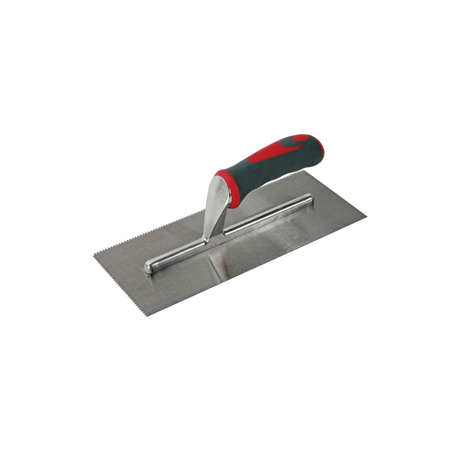 Faithfull FAISGTNOT3 Notched Trowel V 3mm Soft Grip Handle 11 x 4.1/2in | ML Performance US
