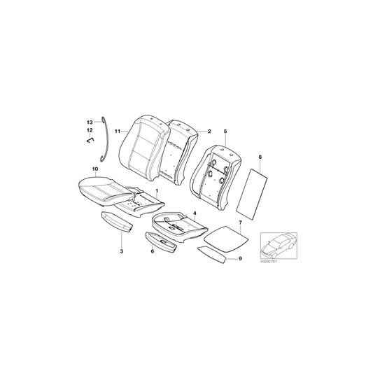 Genuine BMW 52107075371 E61 E60 Seat Upholstery (Inc. M5, 530xi & 535d) | ML Performance US Car Parts