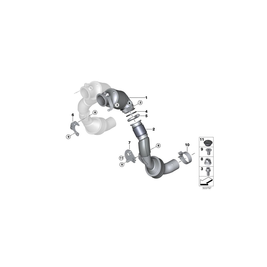 Genuine BMW 18327856828 F92 F93 F91 Exch Catalyt.Conv.Close To Engine Bottom CYL.1-4 (Inc. M5 & M8) | ML Performance US Car Parts