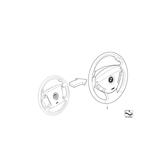 Genuine BMW 32346783497 E66 E67 E65 Airbag Sport St. Whl. Lthr Multifunction GRAU (Inc. 740d, 760Li & 740Li) | ML Performance US Car Parts