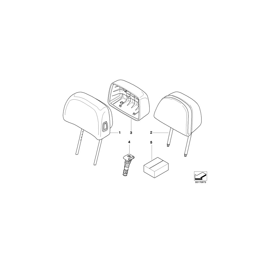 Genuine BMW 52103453907 E83 Headrest Leather TERRACOTTA (Inc. X3) | ML Performance US Car Parts