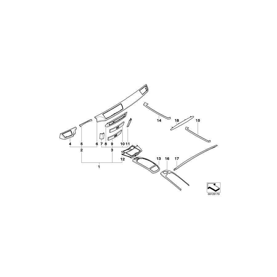 Genuine BMW 51458033565 E65 Wood Panel, Radio ALPINA MYRTE (Inc.  & ALPINA B7) | ML Performance US Car Parts