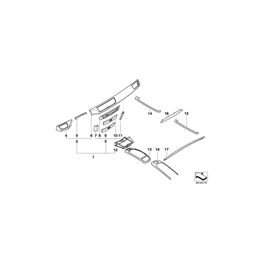 Genuine BMW 51458033565 E65 Wood Panel, Radio ALPINA MYRTE (Inc.  & ALPINA B7) | ML Performance US Car Parts
