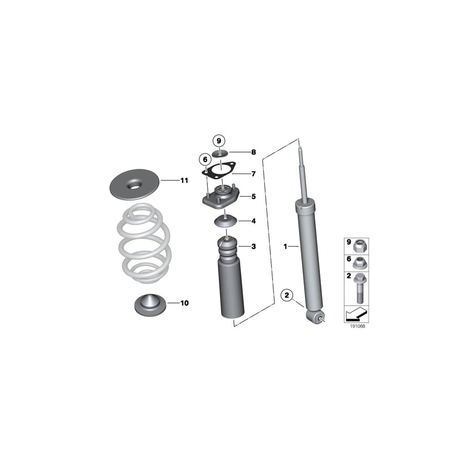 Genuine BMW 33526796441 E89 Shock Absorber, Rear (Inc. Z4 18i, Z4 23i & Z4 30i) | ML Performance US Car Parts