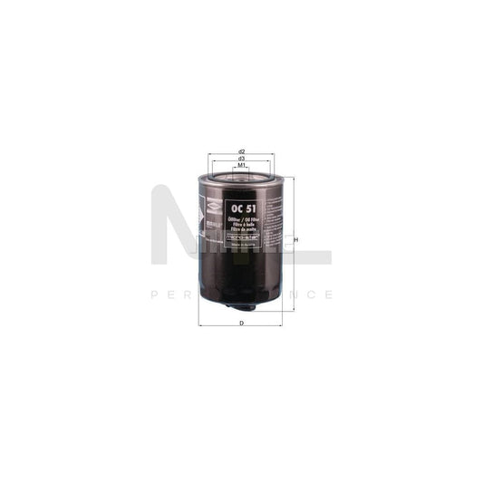 MAHLE ORIGINAL OC 63 Oil Filter Spin-on Filter, with one anti-return valve | ML Performance Car Parts
