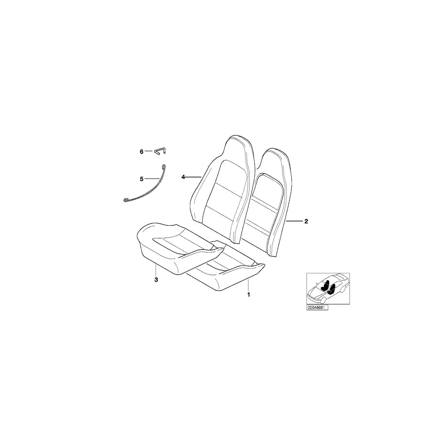 Genuine BMW 52107035373 E36 Seat Cover Leather V3,V4PB BLAU (Inc. Z3) | ML Performance US Car Parts