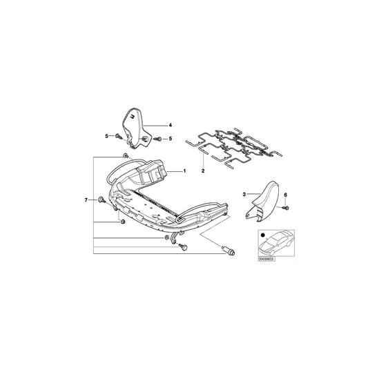 Genuine BMW 52108255359 E46 E64 Covering Inner Left SCHWARZ (Inc. 630i, 650i & 323Ci) | ML Performance US Car Parts