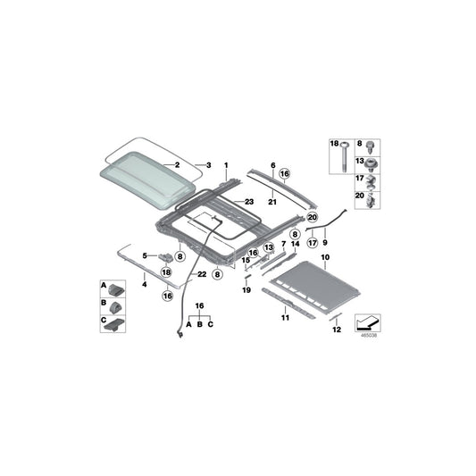 Genuine BMW 54107370023 F26 Seal For Sunroof GRAU (Inc. X4) | ML Performance US Car Parts