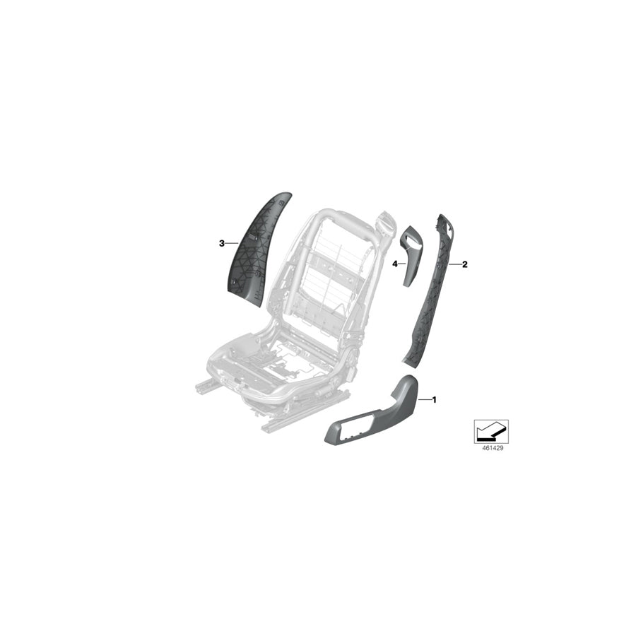 Genuine BMW 52107982288 F06 F13 Trim For Backrest, Outer Right OPALWEIß (Inc. 435i, M4 & 428i) | ML Performance US Car Parts